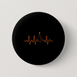 Badge Rond 5 Cm Basketball Heartbeat Player Bball Cadeau Pour Homm
