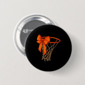 Badge Rond 5 Cm Basketball Hoop With Bow Cute Basketball Aesthetic (Devant & derrière)
