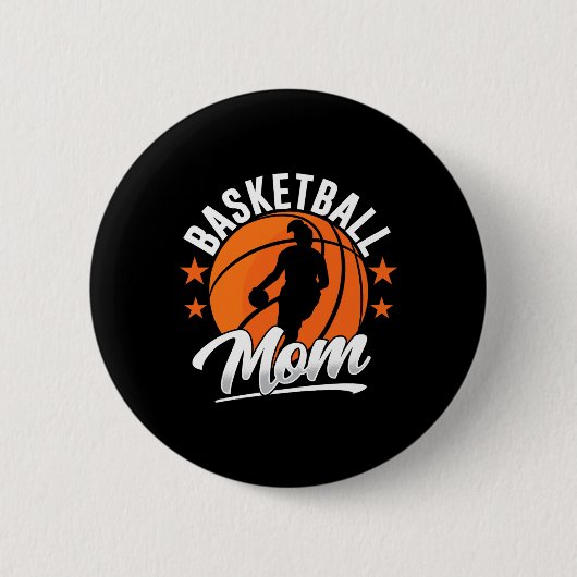 Badge Rond 5 Cm Basketball Maman Coach Match Joueur Équipe Mère Mo (Devant)
