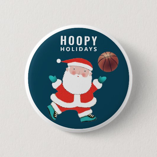 Badge Rond 5 Cm Basketball Noël Stocker Stuffer (Devant)