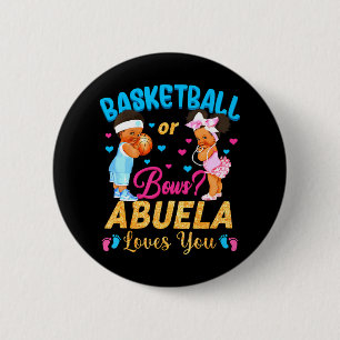Badge Rond 5 Cm Basketball ou Bows Abuela vous aime Révéler le gen