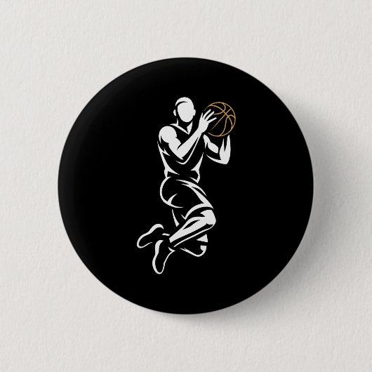 Badge Rond 5 Cm Basketball Player  (Devant)