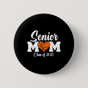 Badge Rond 5 Cm Basketball Senior Mom Graduation Cl De 2025 Senior