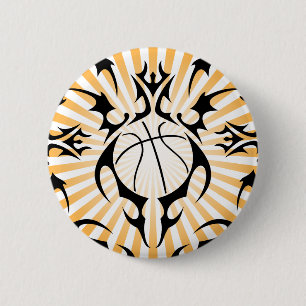 Badge Rond 5 Cm basketball. tribal.