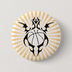 Badge Rond 5 Cm basketball. tribal.