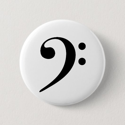 Badge Rond 5 Cm Bass Clef Music (Devant)
