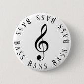 Badge Rond 5 Cm Bass Singer Treble Clef Button (Devant)