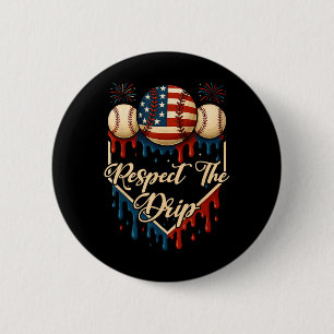 Badge Rond 5 Cm Basse Crème De Basse-Basse 4 juillet Respecter Le