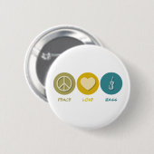 Badge Rond 5 Cm Basse d'amour de paix (Devant & derrière)