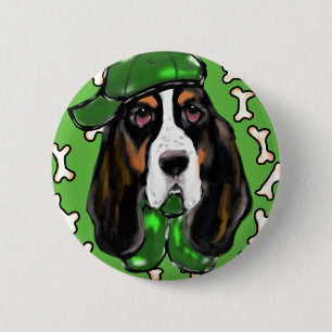 Badge Rond 5 Cm Basset Hound