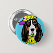 Badge Rond 5 Cm Basset Hound (Devant & derrière)