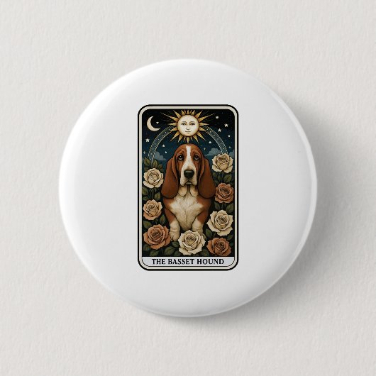 Badge Rond 5 Cm Basset Hound (Devant)