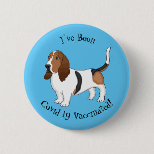 Badge Rond 5 Cm Basset hound dessin de chien