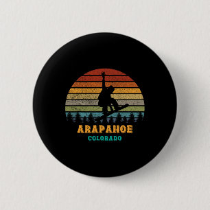 Badge Rond 5 Cm Bassin d'Arapahoe Colorado Vintage Sun Snowboard S