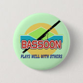Badge Rond 5 Cm Bassoon Joue bien (Devant)