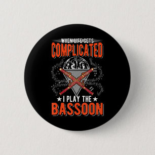 Badge Rond 5 Cm Bassooniste du joueur de baston