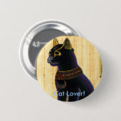Badge Rond 5 Cm BASTET ~ Chat Dieu (Devant & derrière)