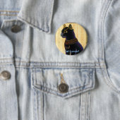 Badge Rond 5 Cm BASTET ~ Chat Dieu (En situation)
