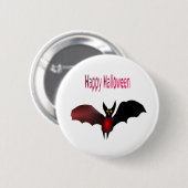 Badge Rond 5 Cm Bat volant Happy Halloween Bouton (Devant & derrière)