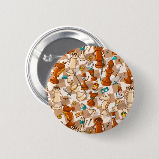 Badge Rond 5 Cm bataille d'échecs (Devant & derrière)