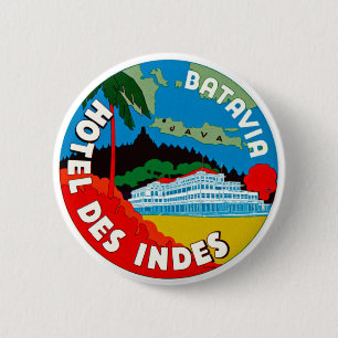 Badge Rond 5 Cm Batavia Hotel Des Indies