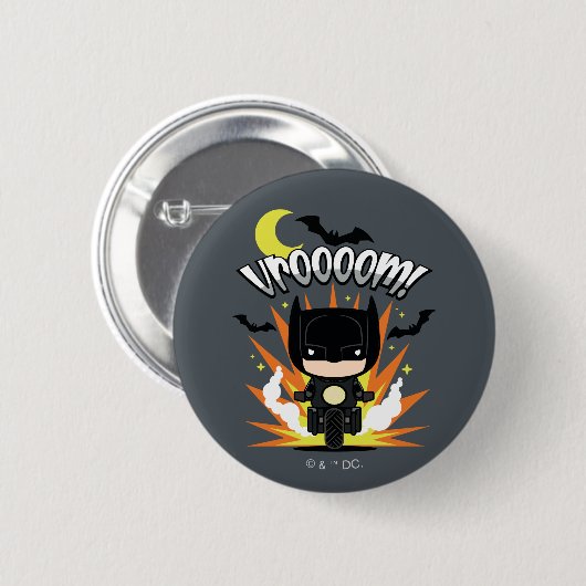 Badge Rond 5 Cm Batcycle Chibi Batman (Devant & derrière)