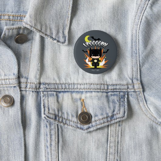 Badge Rond 5 Cm Batcycle Chibi Batman (En situation)