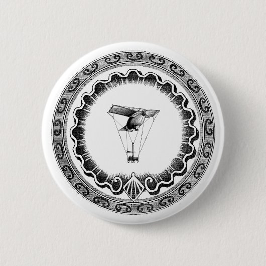 Badge Rond 5 Cm Bateau à vapeur Blimp (Devant)