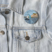 BADGE ROND 5 CM BATEAU À VOILE (En situation)