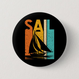 Badge Rond 5 Cm Bateau à voile vintage équipage nautique propriéta