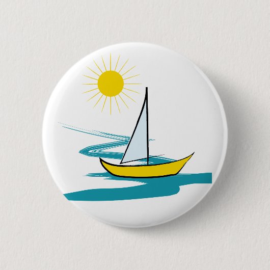 Badge Rond 5 Cm Bateau à voilier simple (Devant)