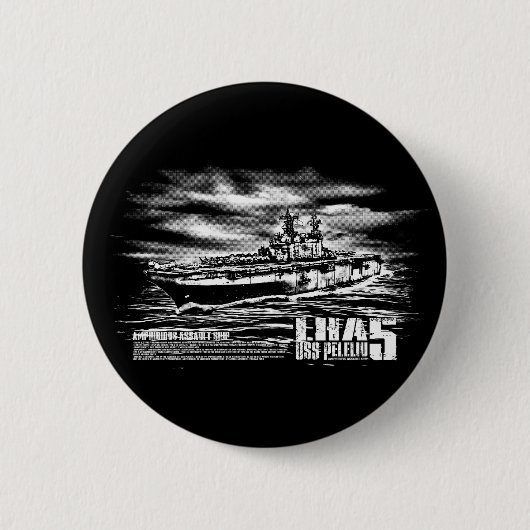 Badge Rond 5 Cm Bateau d'assaut amphibie Peleliu Button (Devant)