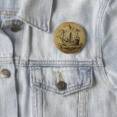Badge Rond 5 Cm Bateau de navigation antique (En situation)