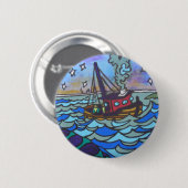 Badge Rond 5 Cm Bateau de pêche (Devant & derrière)