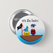 Badge Rond 5 Cm Bateau De Pirates Au Trésor (Devant & derrière)