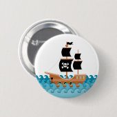 Badge Rond 5 Cm Bateau pirate (Devant & derrière)
