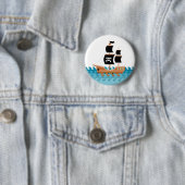 Badge Rond 5 Cm Bateau pirate (En situation)