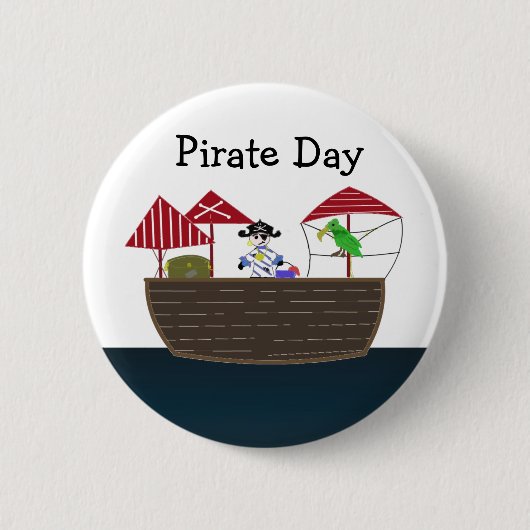 Badge Rond 5 Cm Bateau pirate (Devant)