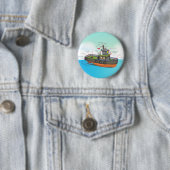 Badge Rond 5 Cm Bateau remorqueur (En situation)