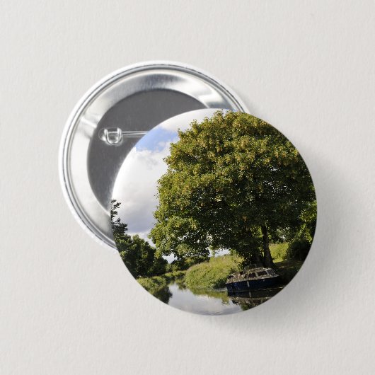 Badge Rond 5 Cm Bateaux à canaux (Devant & derrière)