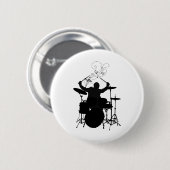 Badge Rond 5 Cm Bateria Silueta con Notas (Devant & derrière)