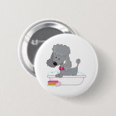 Badge Rond 5 Cm Bath de caniche (Devant & derrière)