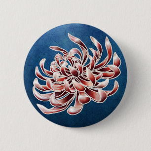 Badge Rond 5 Cm Batik Chrysanthemum