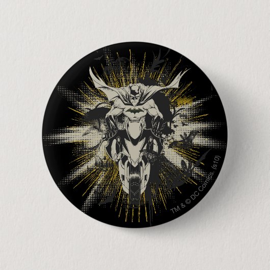 Badge Rond 5 Cm Batman à vélo (Devant)