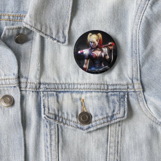 Badge Rond 5 Cm Batman Arkham Knight | Harley Quinn avec chauve-so (En situation)