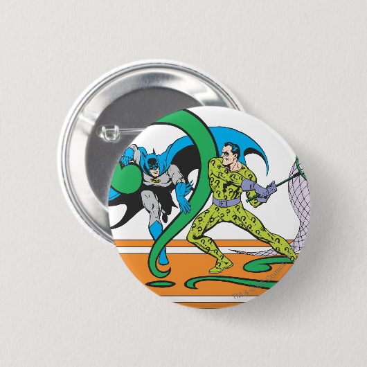 Badge Rond 5 Cm Batman combat Riddler (Devant & derrière)
