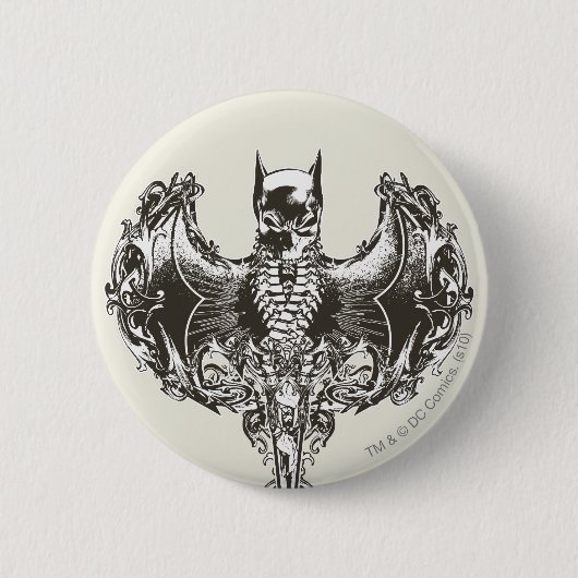 Badge Rond 5 Cm Batman Cowl et Crête du crâne (Devant)