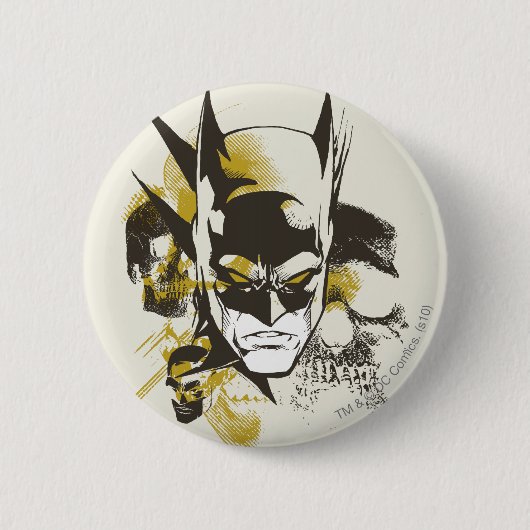 Badge Rond 5 Cm Batman Cowl et Skuls (Devant)