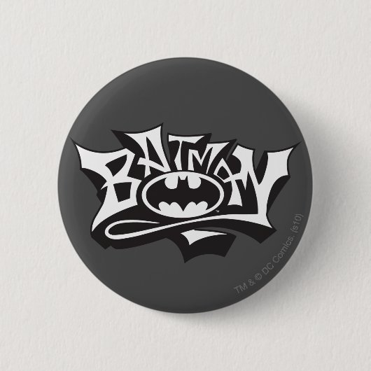 Badge Rond 5 Cm Batman | Logo du nom du graffiti (Devant)