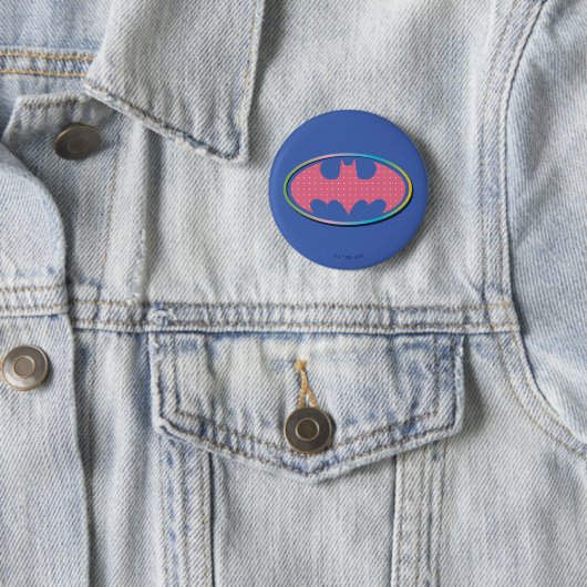Badge Rond 5 Cm Batman | Logo Pink Polka Dot (En situation)